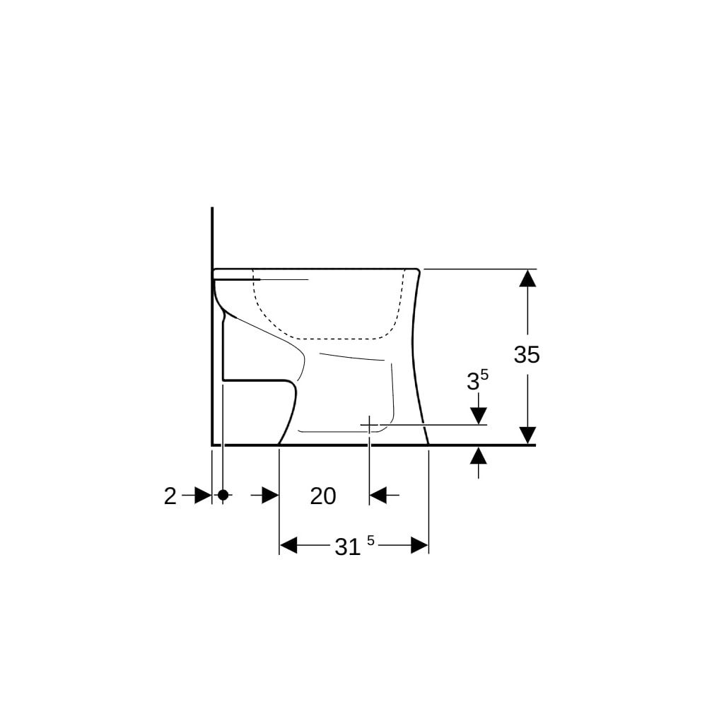 Geberit Bambini Stand-WC für Kinder, Flachspüler, für WC-Sitz Tiefe 43cm, Weiß/KeraT... GEBERIT-211500600 4022009242058 (Abb. 9)