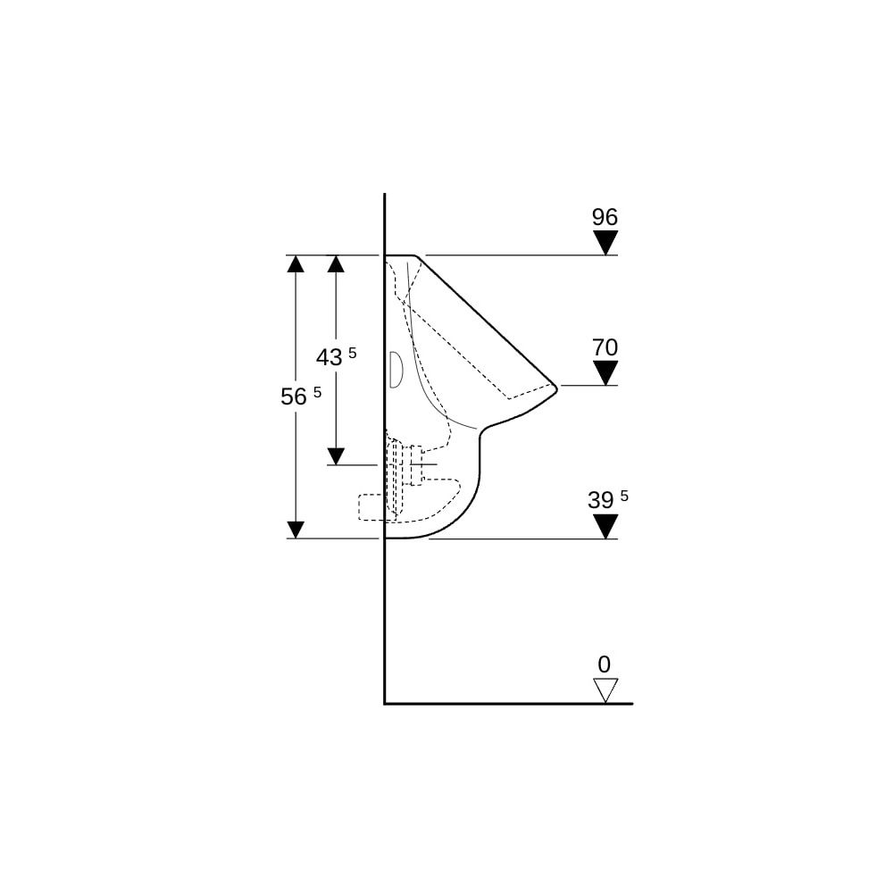 Geberit Aller Urinal Zulauf von oben, Tiefe 35cm, Abgang nach hinten oder nach unten... GEBERIT-236600000 4022009045376 (Abb. 9)