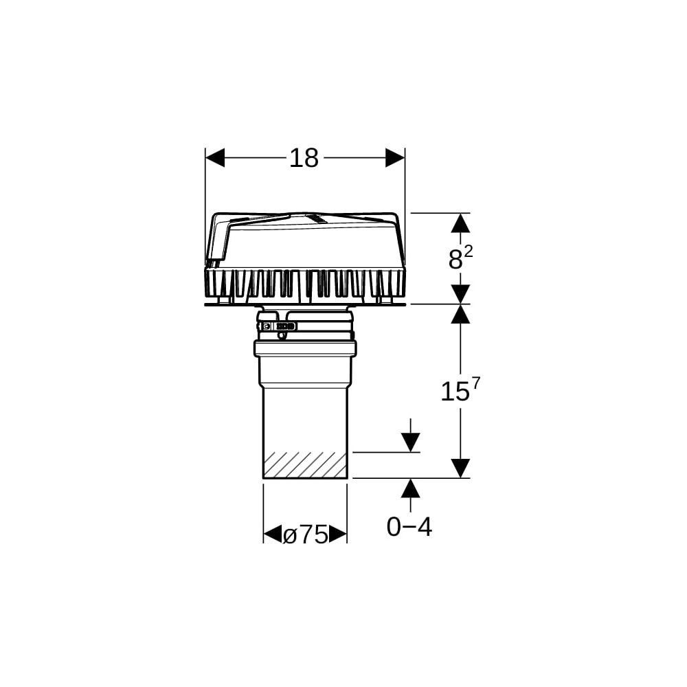 Geberit Pluvia Dachwassereinlauf für Rinnen, 75mm, Ablaufleistung 1–19l/s... GEBERIT-359034001 4025416552796 (Abb. 4)