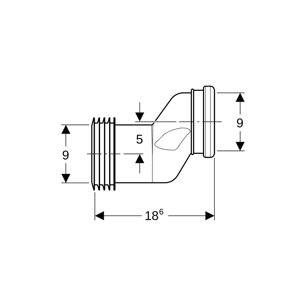 Geberit Set Anschlussstutzen für Wand-WC, 5cm etagiert Grau... GEBERIT-388352291 4025416279099 (Abb. 5)