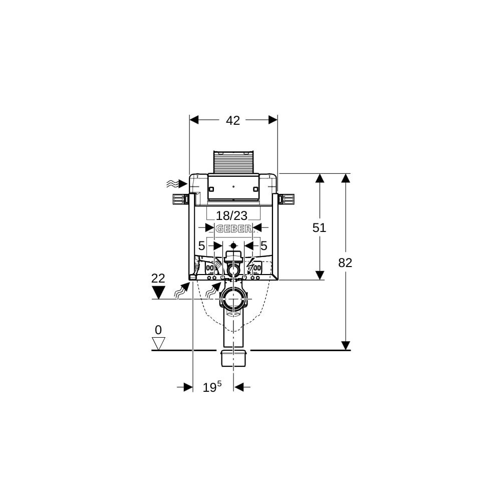 Geberit Kombifix Element für Wand-WC 82cm, mit Omega Unterputzspülkasten 12cm... GEBERIT-110000001 4025416301707 (Abb. 8)