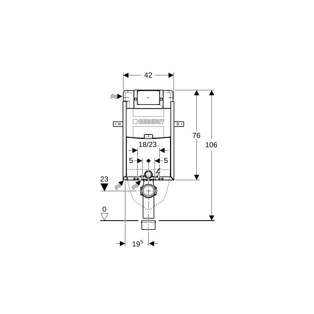Geberit Kombifix Element für Wand-WC 106cm, mit Omega Unterputzspülkasten 12cm... GEBERIT-110020001 4025416301769 (Abb. 8)