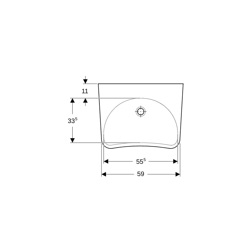 Geberit Paracelsus Waschtisch, Breite 64cm, Tiefe 49cm, ohne Hahnloch, ohne Überlauf... GEBERIT-251060600 4022009221749 (Abb. 7)