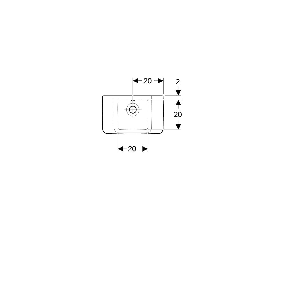 Geberit Renova Compact Handwaschbecken verkürzte Ausladung, mit Ablagefläche 40x15x2... GEBERIT-272143600 4022009273991 (Abb. 7)