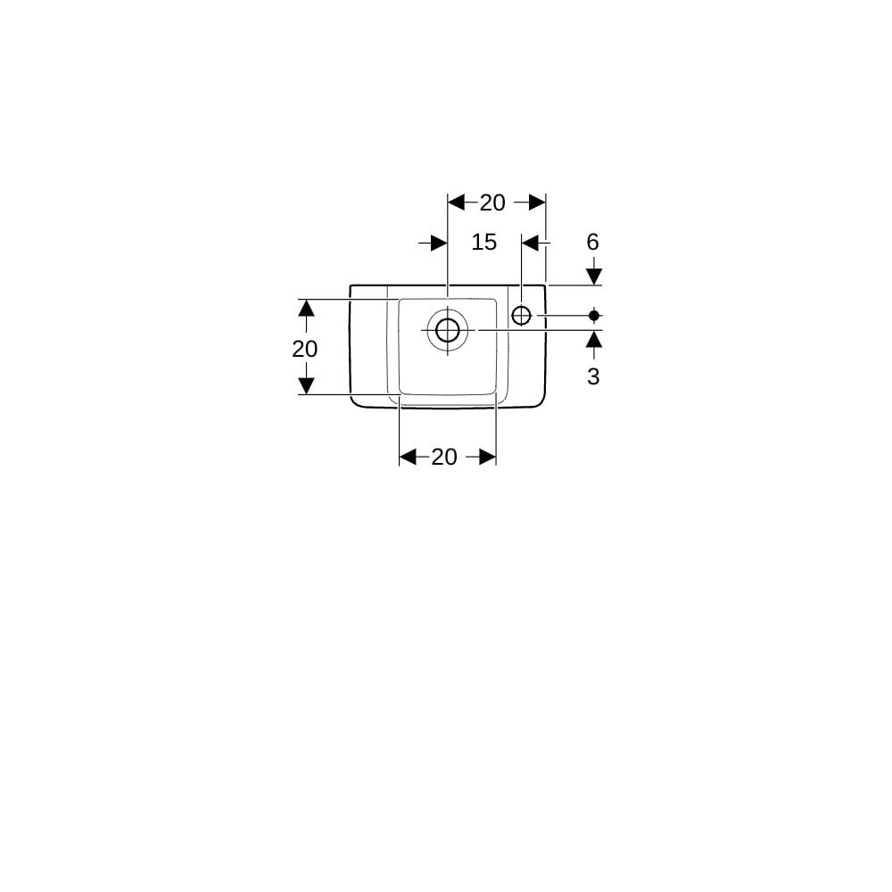Geberit Renova Compact Handwaschbecken verkürzte Ausladung mit Ablagefläche 40x15x25... GEBERIT-272142600 4022009273915 (Abb. 7)
