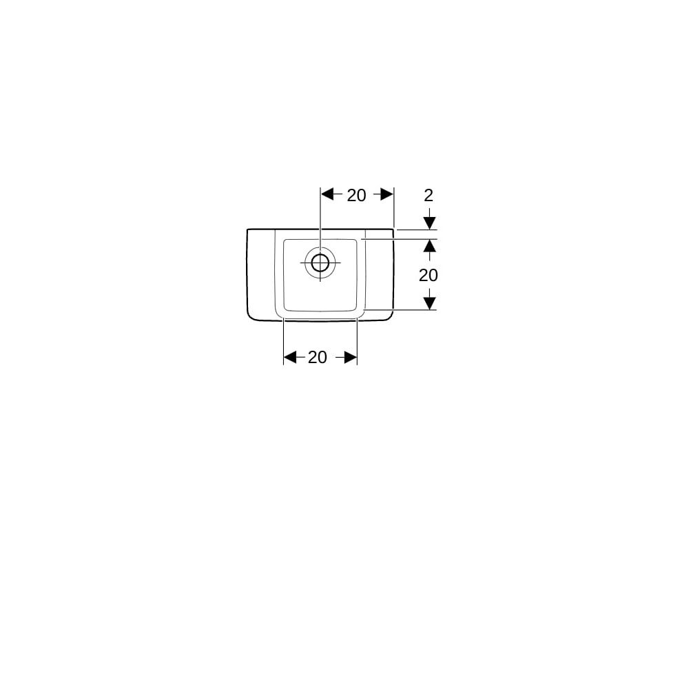 Geberit Renova Compact Handwaschbecken verkürzte Ausladung, mit Ablagefläche 40x15x2... GEBERIT-272141000 4022009273731 (Abb. 7)