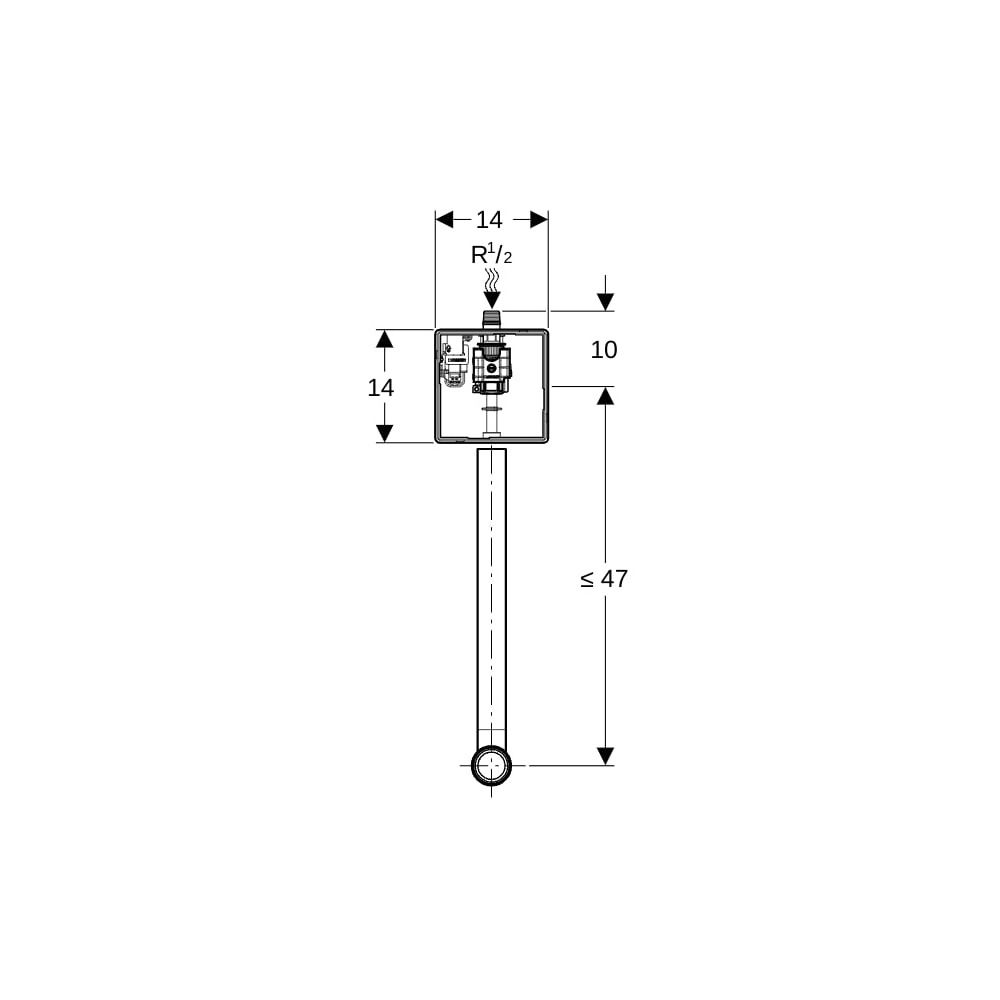 Geberit Rohbauset mit Spülbogen, Spülbogenverlängerung, für Basic Urinalsteuerung... GEBERIT-115985005 4025416312130 (Abb. 6)
