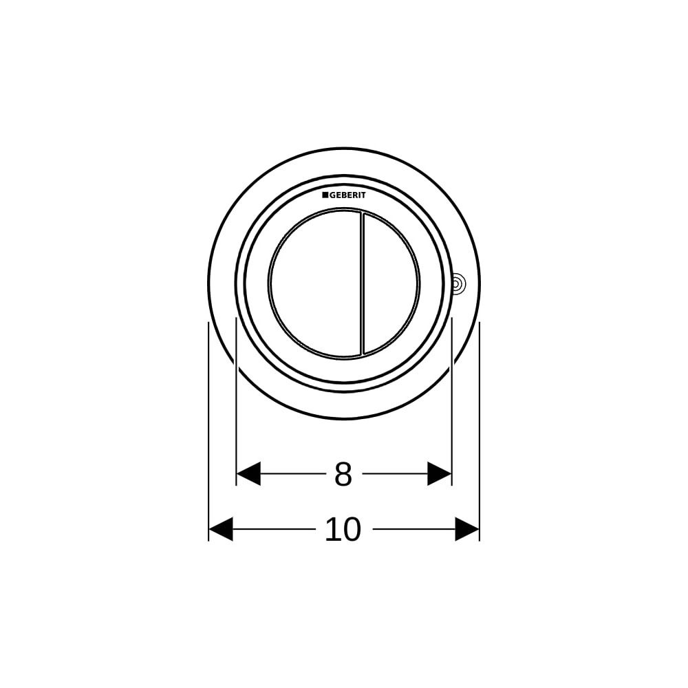 Geberit Typ 10 Fernbetätigung pneumatisch, 2-Mengen-Spülung, Möbeldrücker Schwarz, H... GEBERIT-116057KM1 4025416335207 (Abb. 6)