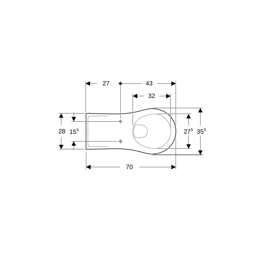 Geberit Vitalis Wand-WC Tiefspüler, verlängerte Ausladung Tiefe 70cm, Weiß/KeraTect... GEBERIT-201500600 4022009207705 (Abb. 7)