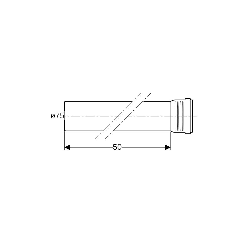 Geberit Silent-Pro Rohr mit Muffe Außendurchmesser 75mm, Länge 50cm... GEBERIT-393302141 4025416450528 (Abb. 6)