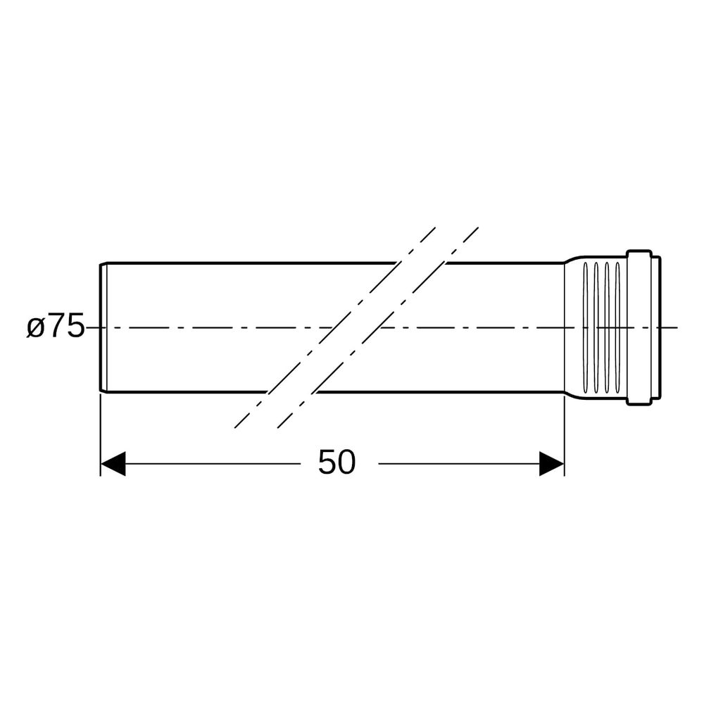 Geberit Silent-Pro Rohr mit Muffe Außendurchmesser 75mm, Länge 50cm, 393302141... GEBERIT-393302141 4025416450528 (Abb. 9)