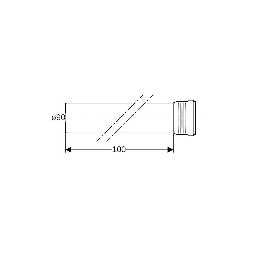 Geberit Silent-Pro Rohr mit Muffe Außendurchmesser 90mm, Länge 100cm... GEBERIT-393404141 4025416450641 (Abb. 6)