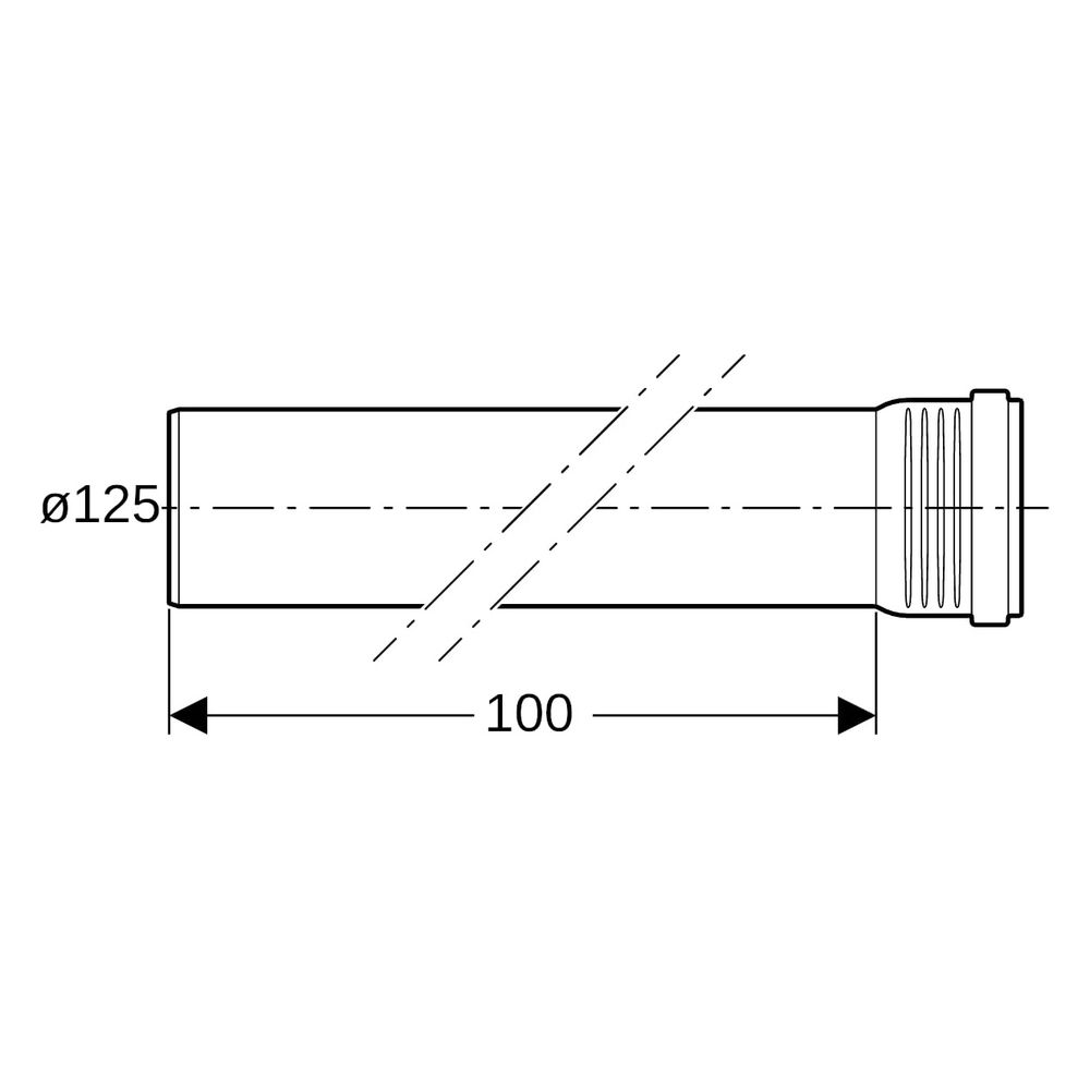 Geberit Silent-Pro Rohr mit Muffe Außendurchmesser 125mm, Länge 100cm... GEBERIT-393604141 4025416474357 (Abb. 9)