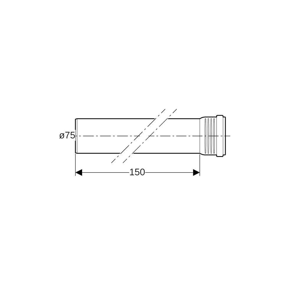 Geberit Silent-Pro Rohr mit Muffe Außendurchmesser 75mm, Länge 150cm... GEBERIT-393305141 4025416450771 (Abb. 6)