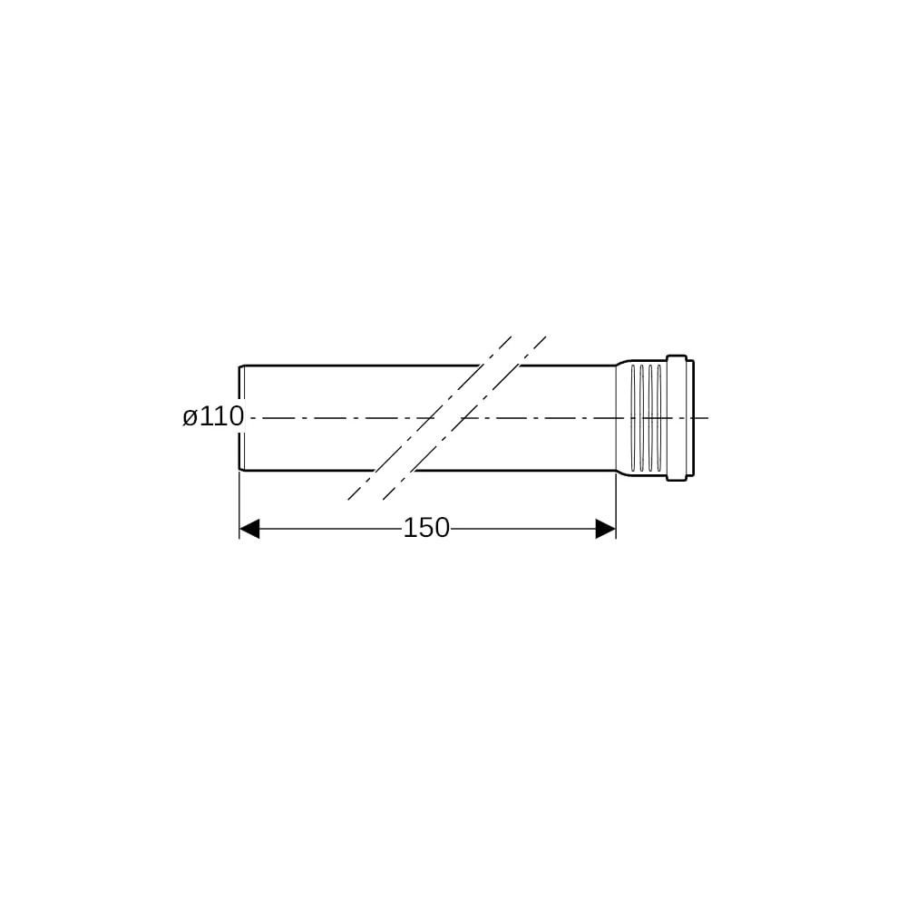 Geberit Silent-Pro Rohr mit Muffe Außendurchmesser 110mm, Länge 150cm... GEBERIT-393505141 4025416450788 (Abb. 6)