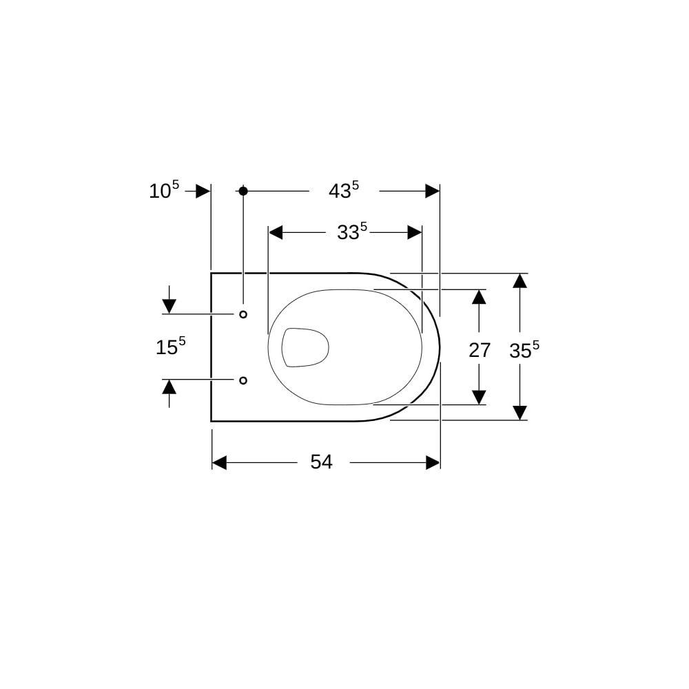 Geberit Renova Wand-WC Tiefspüler Tiefe 54cm, Manhattan... GEBERIT-203040010 4022009285062 (Abb. 7)