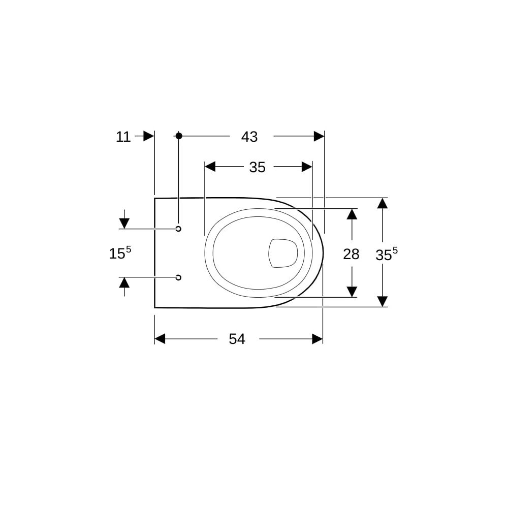Geberit Renova Wand-WC Flachspüler Tiefe 54cm, Weiß/KeraTect... GEBERIT-203140600 4022009285291 (Abb. 7)