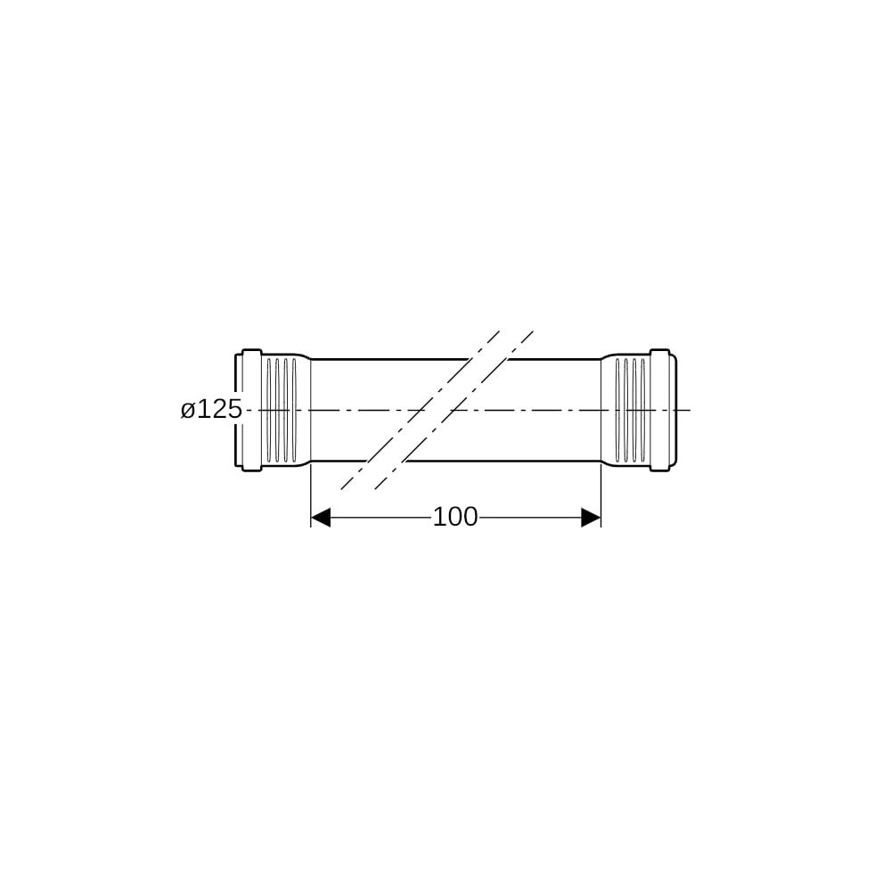 Geberit Silent-Pro Rohr mit zwei Muffen Außendurchmesser 125mm, Länge 100cm... GEBERIT-393611141 4025416450894 (Abb. 6)