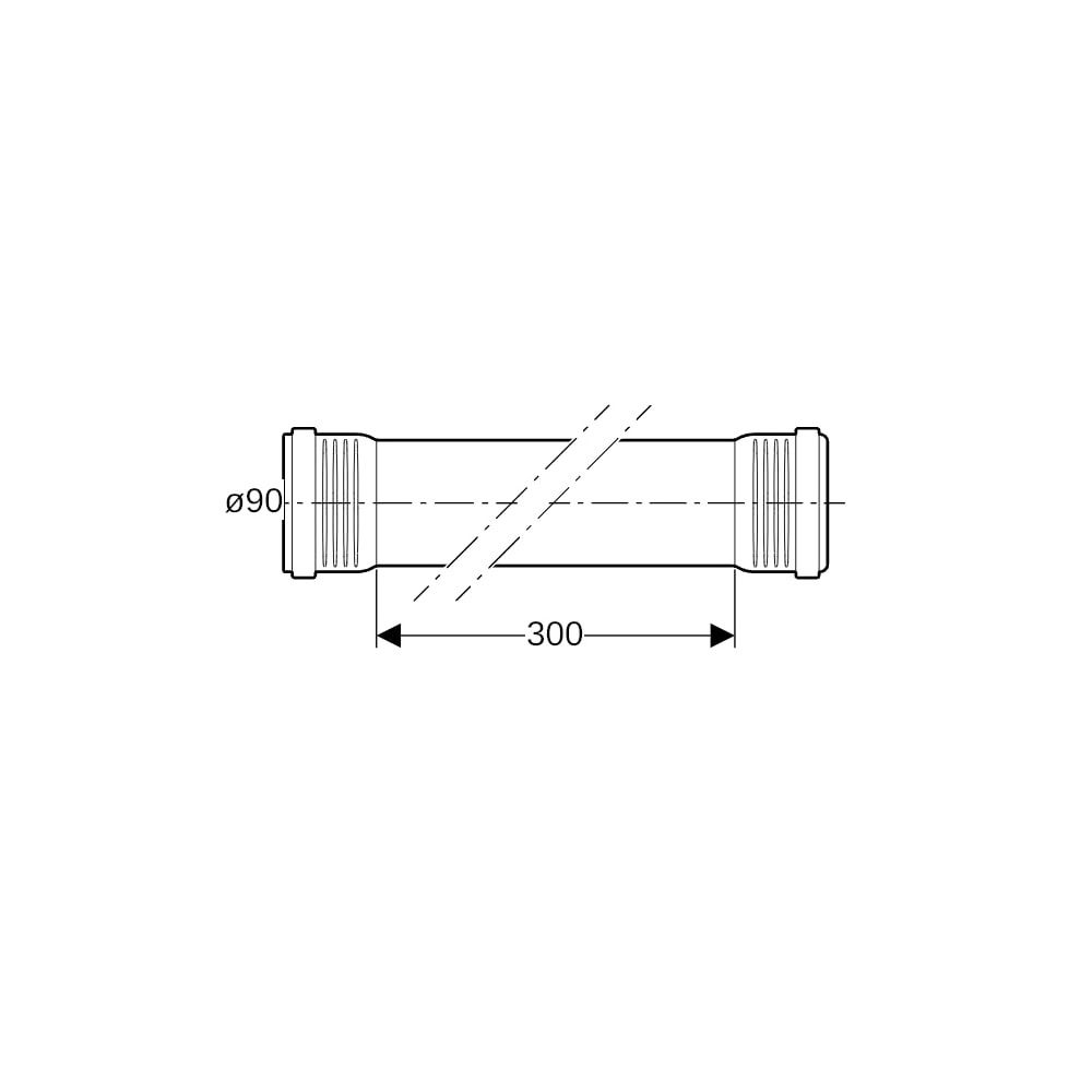 Geberit Silent-Pro Rohr mit zwei Muffen Außendurchmesser 90mm, Länge 300cm... GEBERIT-393414141 4025416451013 (Abb. 6)