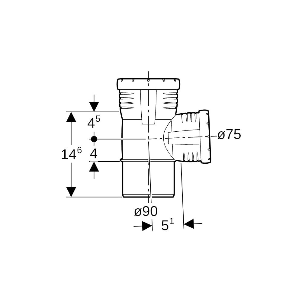 Geberit Silent-Pro Abzweig 87,5 Grad, d 90mm, d1 75mm... GEBERIT-393449141 4025416452775 (Abb. 5)