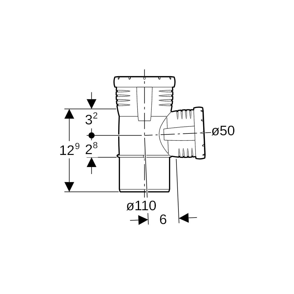 Geberit Silent-Pro Abzweig 87,5 Grad, d 110mm, d1 50mm... GEBERIT-393547141 4025416448228 (Abb. 5)