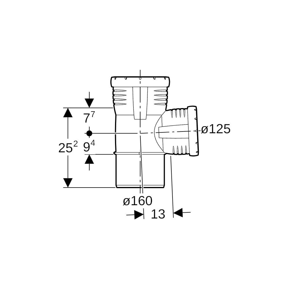 Geberit Silent-Pro Abzweig 87,5 Grad, d 160mm, d1 125mm... GEBERIT-393752141 4025416474432 (Abb. 5)