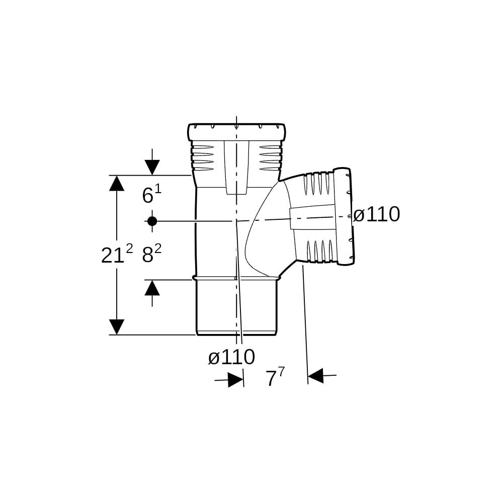 Geberit Silent-Pro Bogenabzweig 87,5 Grad d 110mm, d1 110mm... GEBERIT-393555141 4025416453109 (Abb. 5)