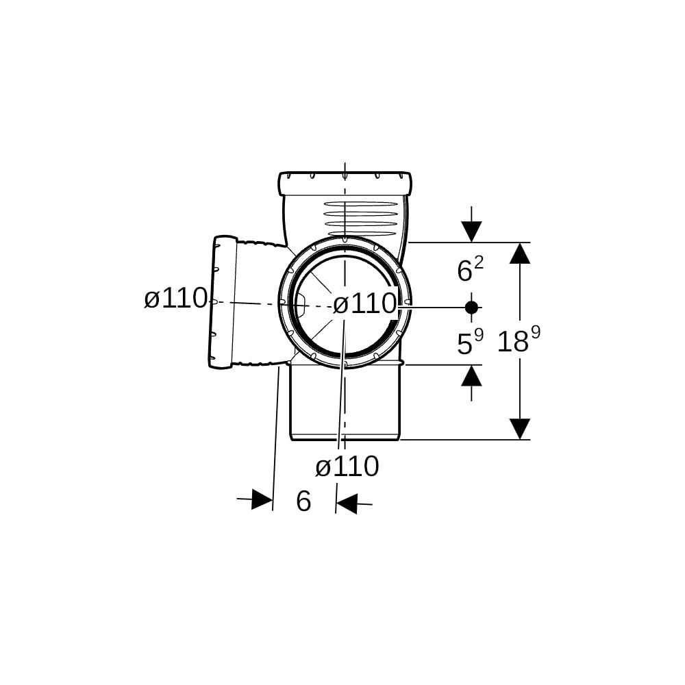 Geberit Silent-Pro Eckabzweig 87,5 Grad d 110mm, d1 110mm, d2 110mm... GEBERIT-393559141 4025416454397 (Abb. 7)