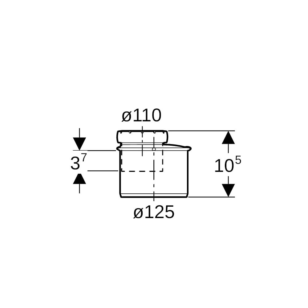 Geberit Silent-Pro Reduktion exzentrisch d 125mm, d1 110mm... GEBERIT-393675141 4025416448914 (Abb. 7)