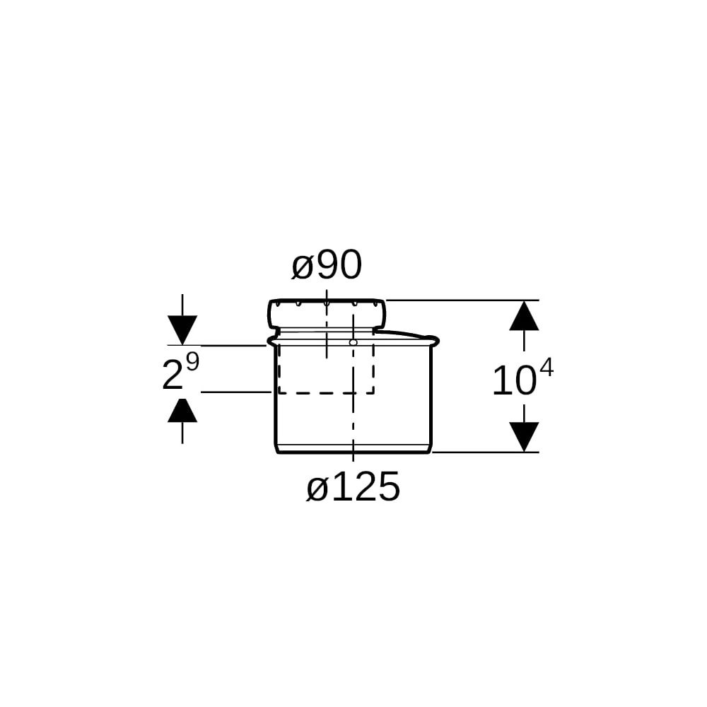 Geberit Silent-Pro Reduktion exzentrisch d 125mm, d1 90mm... GEBERIT-393674141 4025416465553 (Abb. 7)