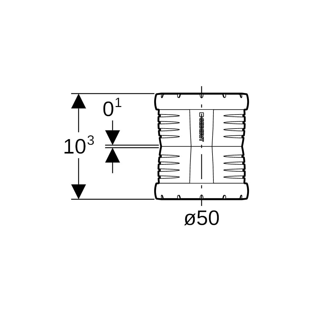 Geberit Silent-Pro Doppelsteckmuffe Außendurchmesser 50mm... GEBERIT-393216141 4025416473916 (Abb. 5)