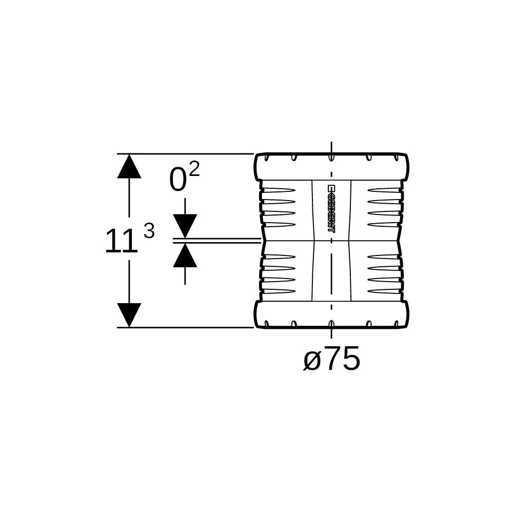 Geberit Silent-Pro Doppelsteckmuffe Außendurchmesser 75mm... GEBERIT-393316141 4025416446323 (Abb. 5)