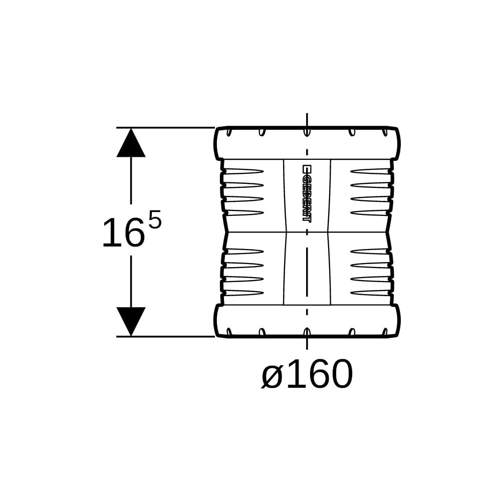 Geberit Silent-Pro Überschiebemuffe Außendurchmesser 160mm... GEBERIT-393717141 4025416449706 (Abb. 5)