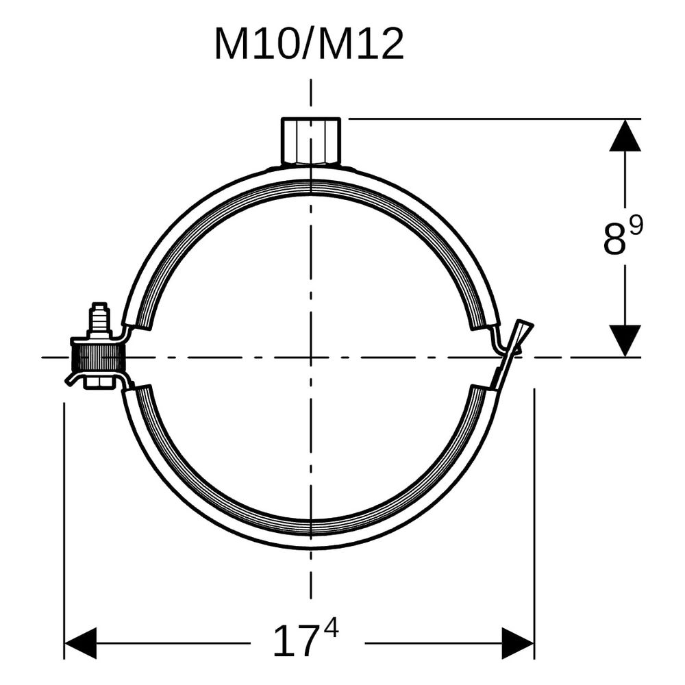 Geberit Rohrschelle gedämmt, mit Gewindemuffe M10/M12, Durchmesser 125mm... GEBERIT-393699261 4025416474302 (Abb. 8)