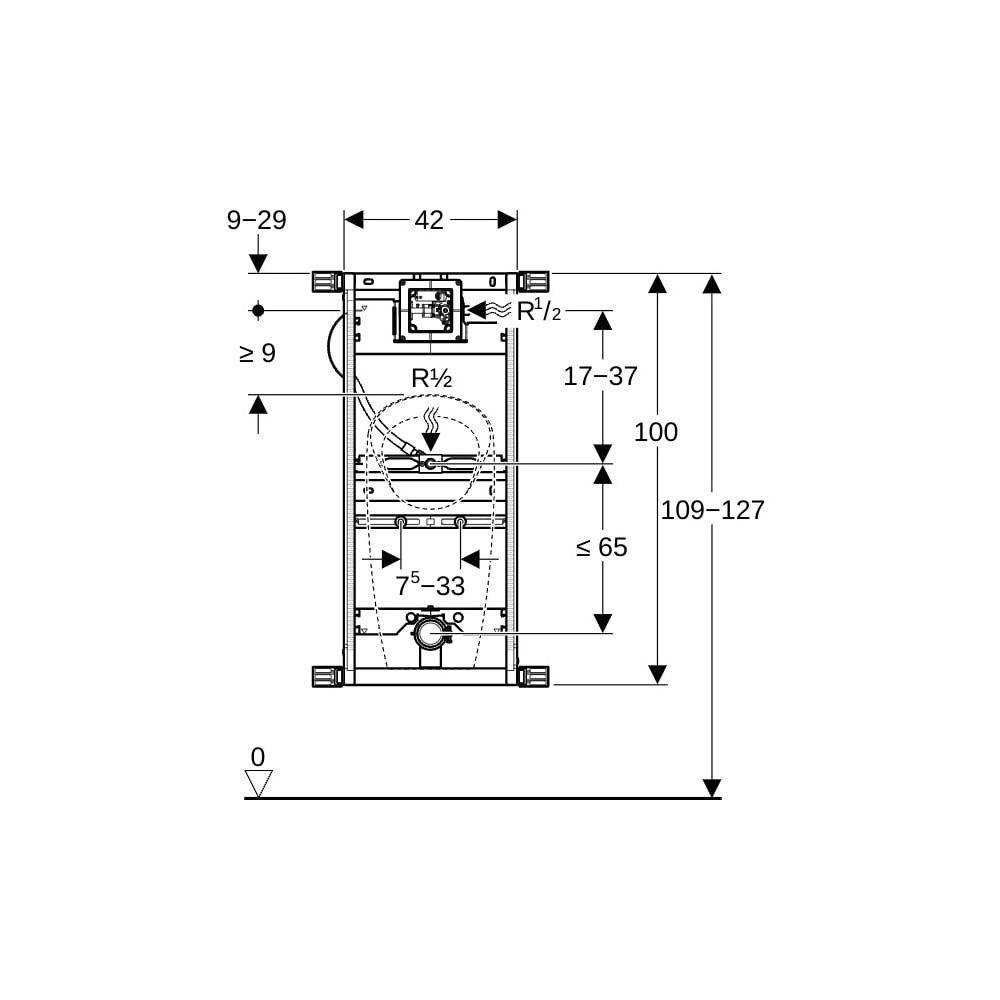 Geberit Kombifix Element für Urinal, 109-127cm, universell, für Sprühkopf... GEBERIT-457606001 4025416543596 (Abb. 6)