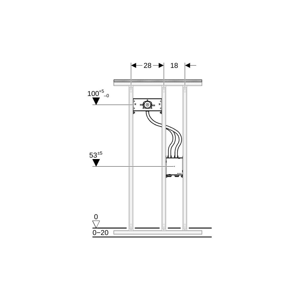 Geberit GIS Traverse für elektronische Wandarmatur mit UP-Funktionsbox... GEBERIT-461146001 4025416837633 (Abb. 6)