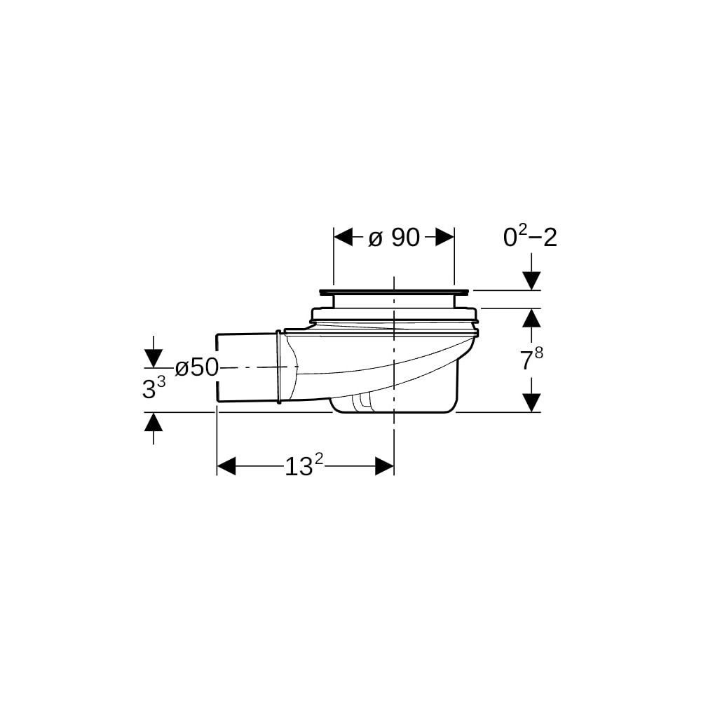 Geberit Duschwannenablauf, Ablaufkappe Sperrwasserhöhe 50mm Abgang aus PP d 50mm Hoc... GEBERIT-150554211 4025416633693 (Abb. 9)