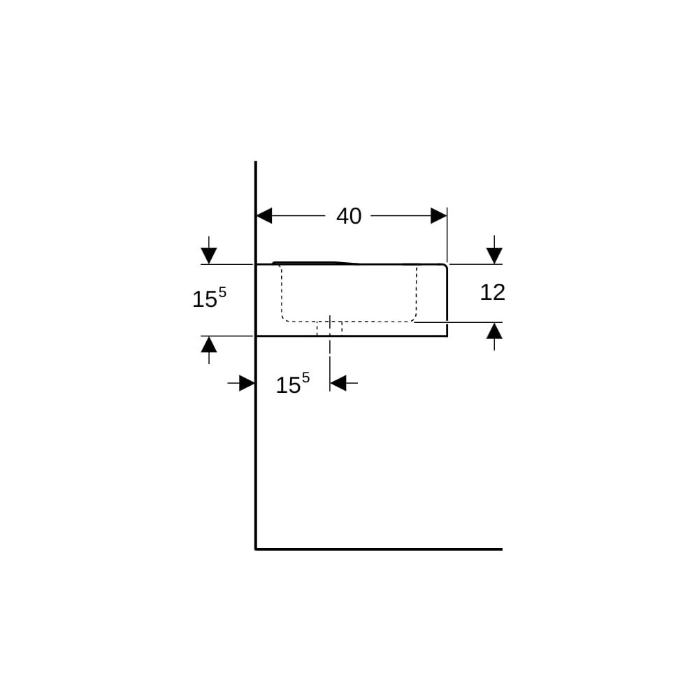 Geberit Bambini Waschbecken für Kinder, Breite 60cm, Tiefe 40cm, Hahnloch mittig, oh... GEBERIT-326060000 4022009076639 (Abb. 9)
