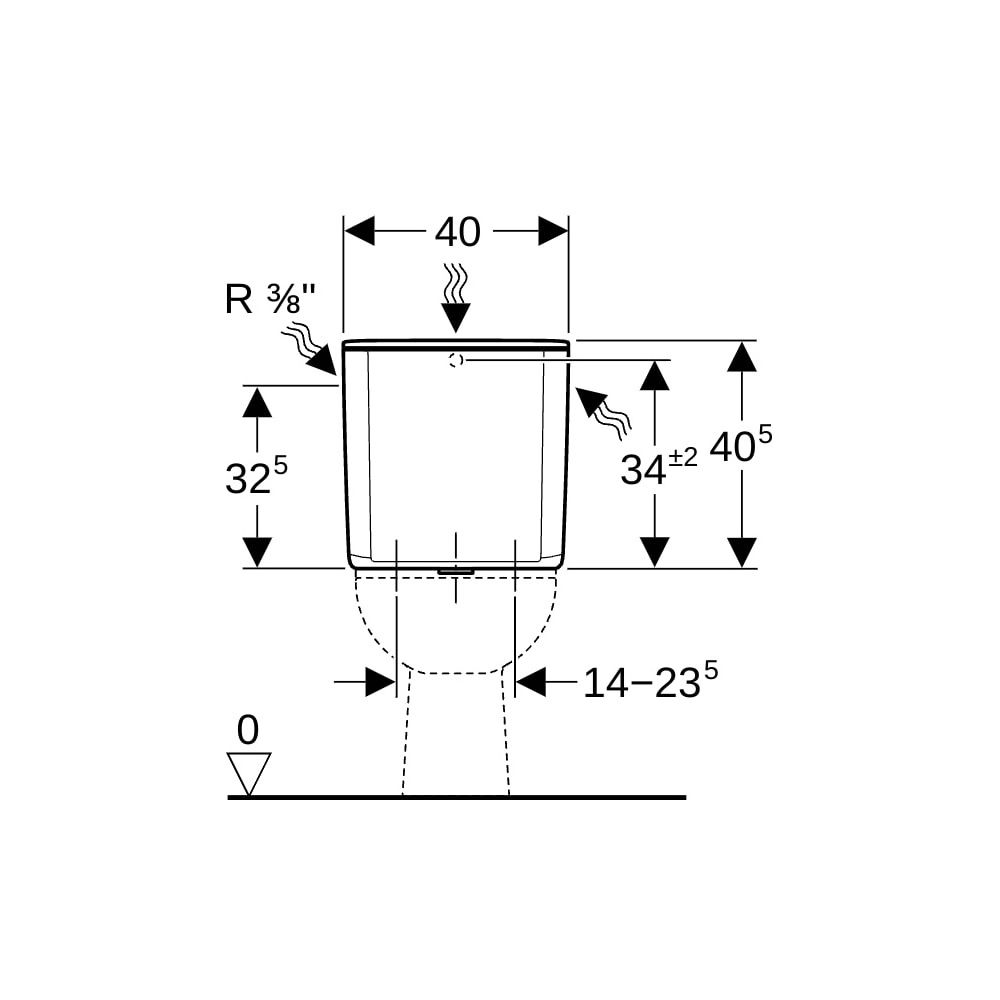 Geberit Aufputz 128 Aufputzspülkasten Spül-Stopp-Spülung, Wasseranschluss seitlich o... GEBERIT-128000115 4025416204978 (Abb. 6)