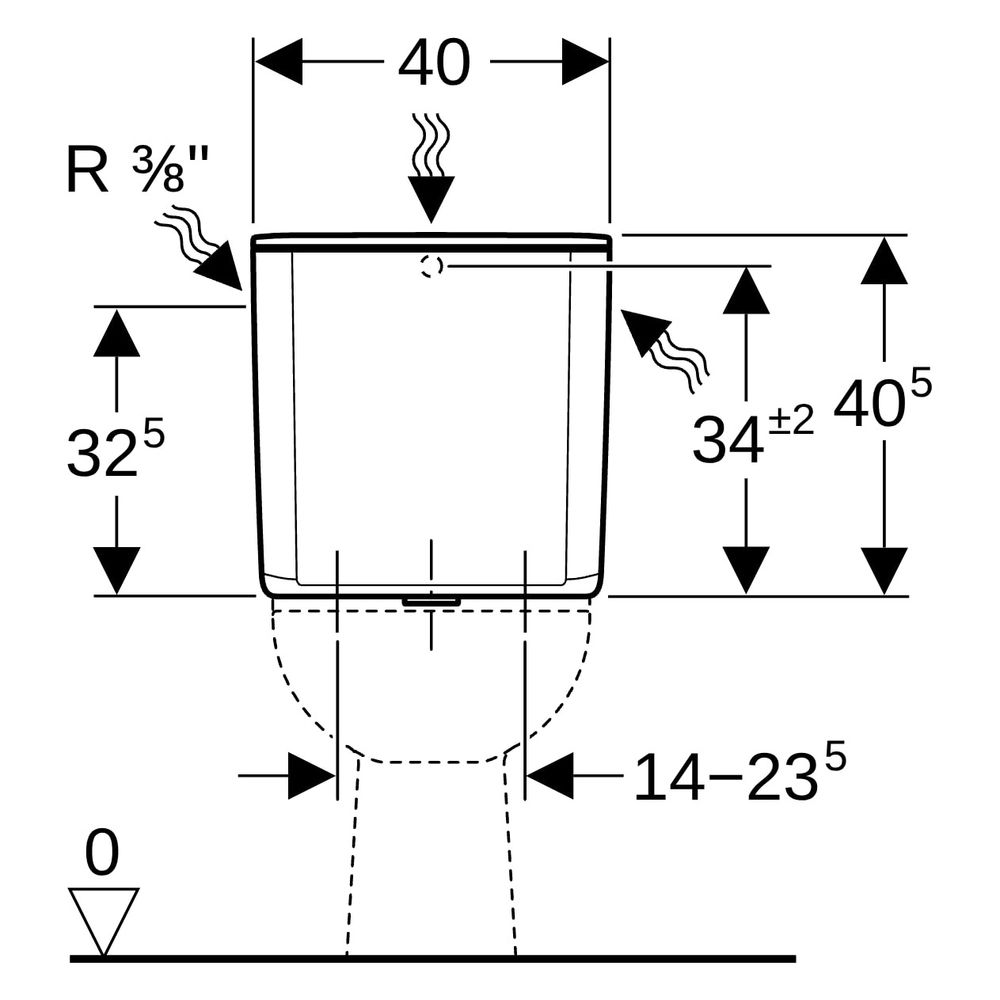Geberit Aufputz 128 Aufputzspülkasten Spül-Stopp-Spülung, Wasseranschluss seitlich ... GEBERIT-128000115 4025416204978 (Abb. 11)