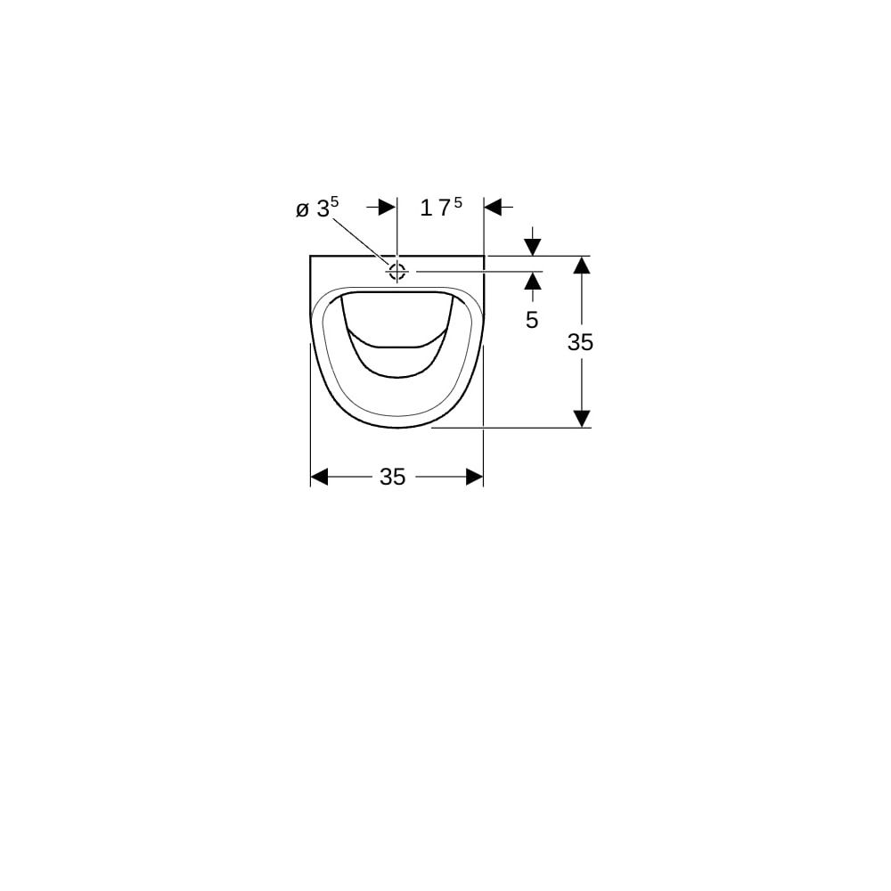 Geberit Aller Urinal Zulauf von oben, Tiefe 35cm, Abgang nach hinten oder nach unten... GEBERIT-236600000 4022009045376 (Abb. 7)