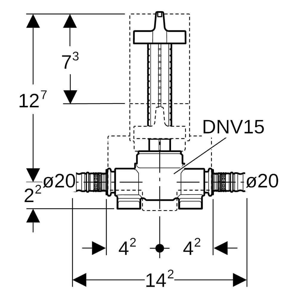 Geberit Mepla Unterputz-Kugelhahn mit Befestigung Außendurchmesser 20mm, 10 bar... GEBERIT-602003001 4025416594482 (Abb. 7)