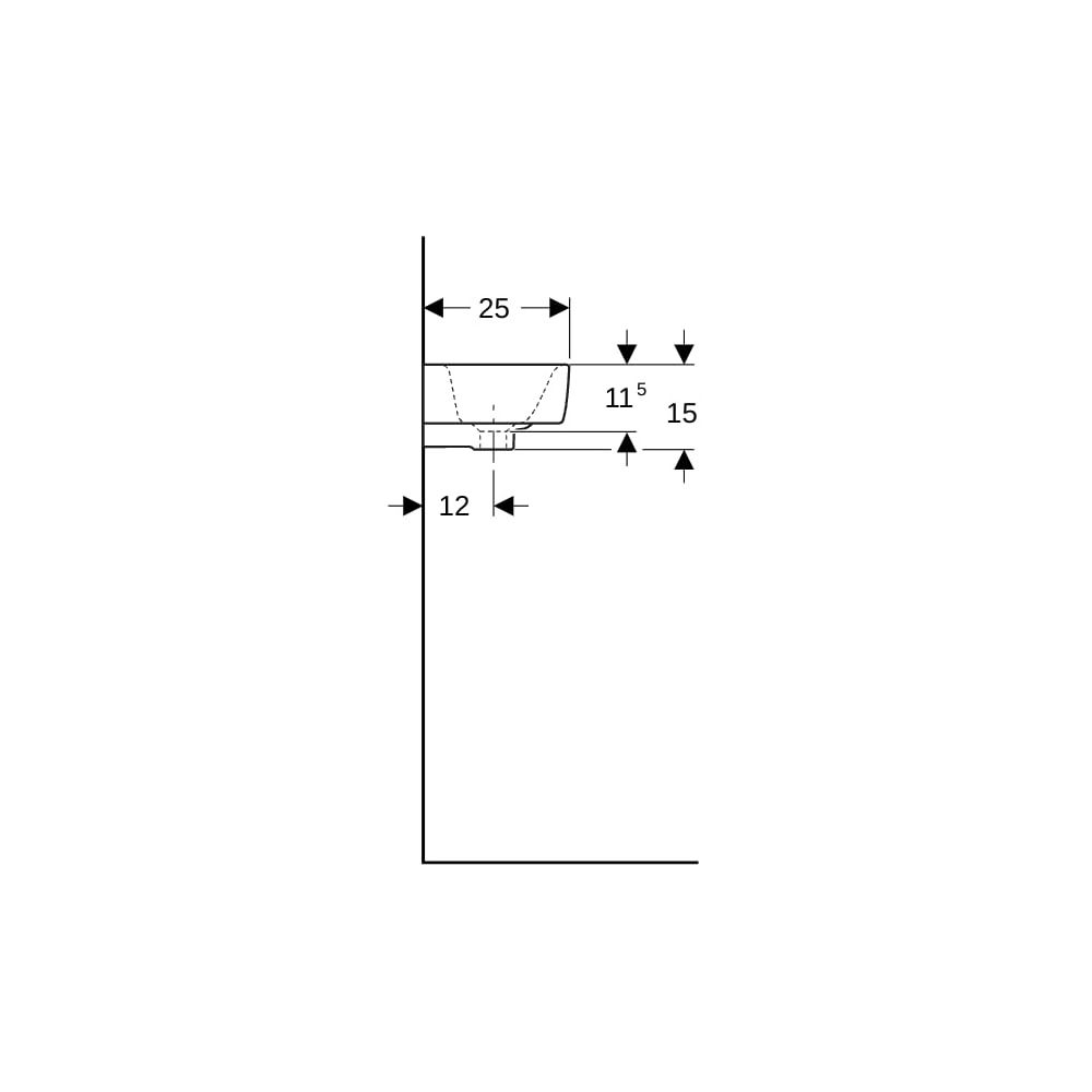 Geberit Renova Compact Handwaschbecken Ablagefläche links verk. Ausladung 50x15x25cm... GEBERIT-276150000 4022009327366 (Abb. 9)