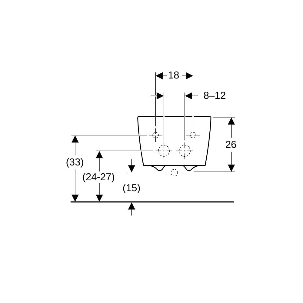 Geberit iCon Square Wandbidet geschlossene Form, Tiefe 54cm, Überlauf sichtbar, Weiß... GEBERIT-231910000 4022009327755 (Abb. 8)