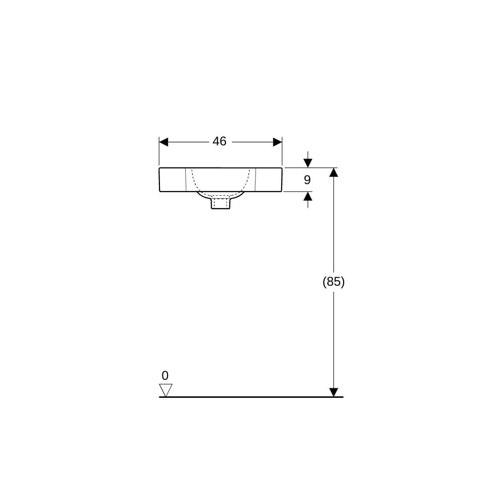 Geberit iCon Eckhandwaschbecken, Breite 46cm, Tiefe 33cm, Hahnloch mittig, ohne Über... GEBERIT-124729000 4022009306064 (Abb. 8)
