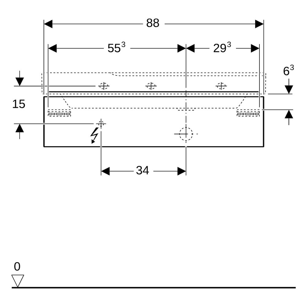 Geberit Xeno2 Unterschrank für Waschtisch mit Ablagefläche links, mit 1 Schublade 8... GEBERIT-500514001 4025416358428 (Abb. 12)