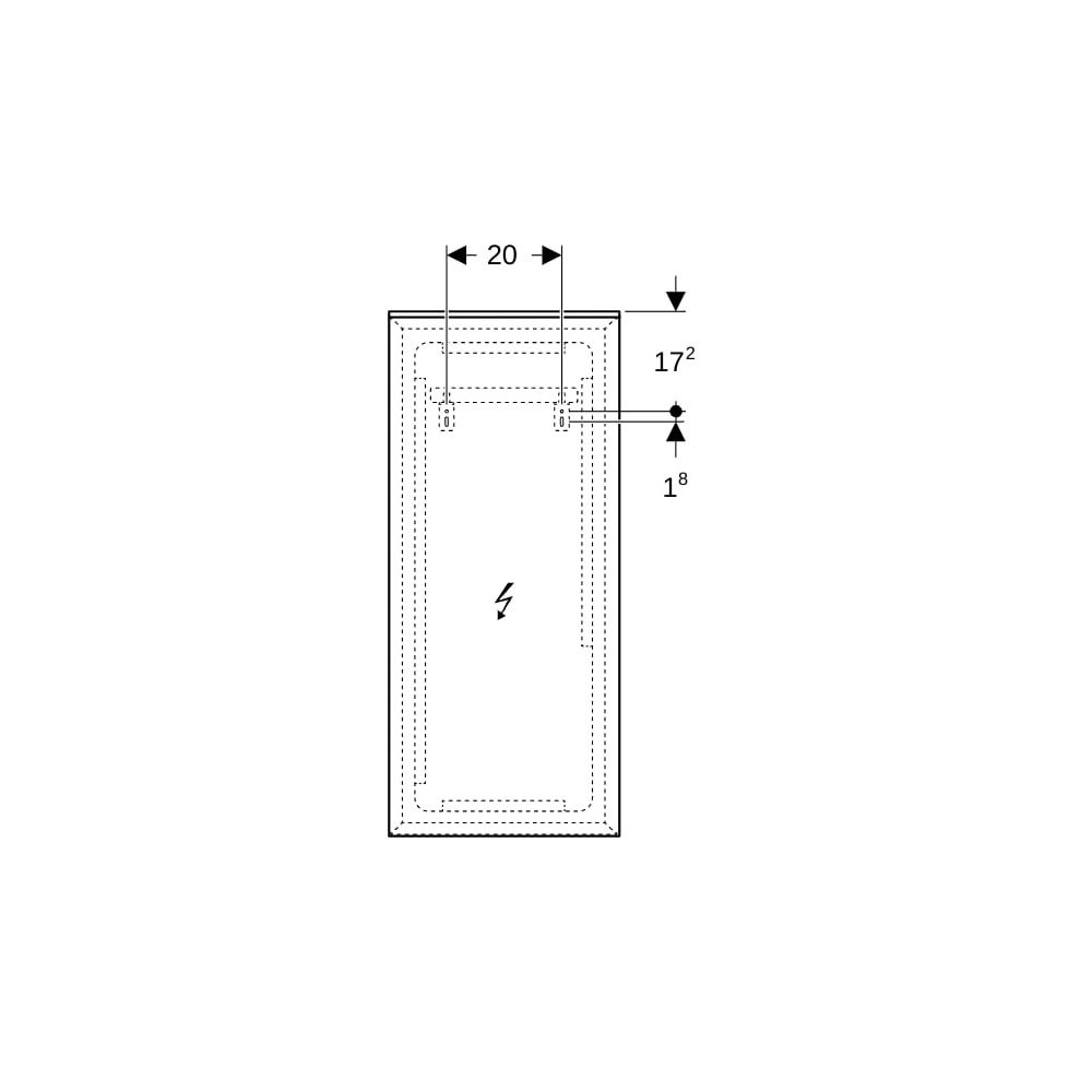 Geberit Xeno2 Lichtspiegel, Breite 40cm, Höhe 91cm, Aluminium gebürstet... GEBERIT-500520001 4025416608479 (Abb. 8)