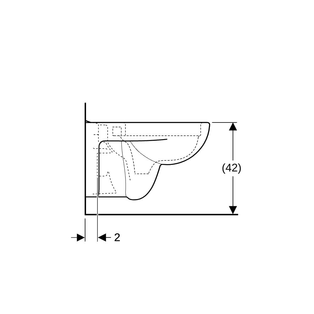 Geberit Renova Plan Wand-WC Tiefspüler, Rimfree Tiefe 54cm, Weiß... GEBERIT-202170000 4022009334937 (Abb. 9)