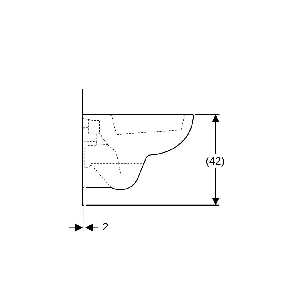 Geberit Renova Compact Square Wand-WC Tiefspüler, verkürzte Ausladung Tiefe 48,5cm, ... GEBERIT-206145000 4022009327403 (Abb. 9)