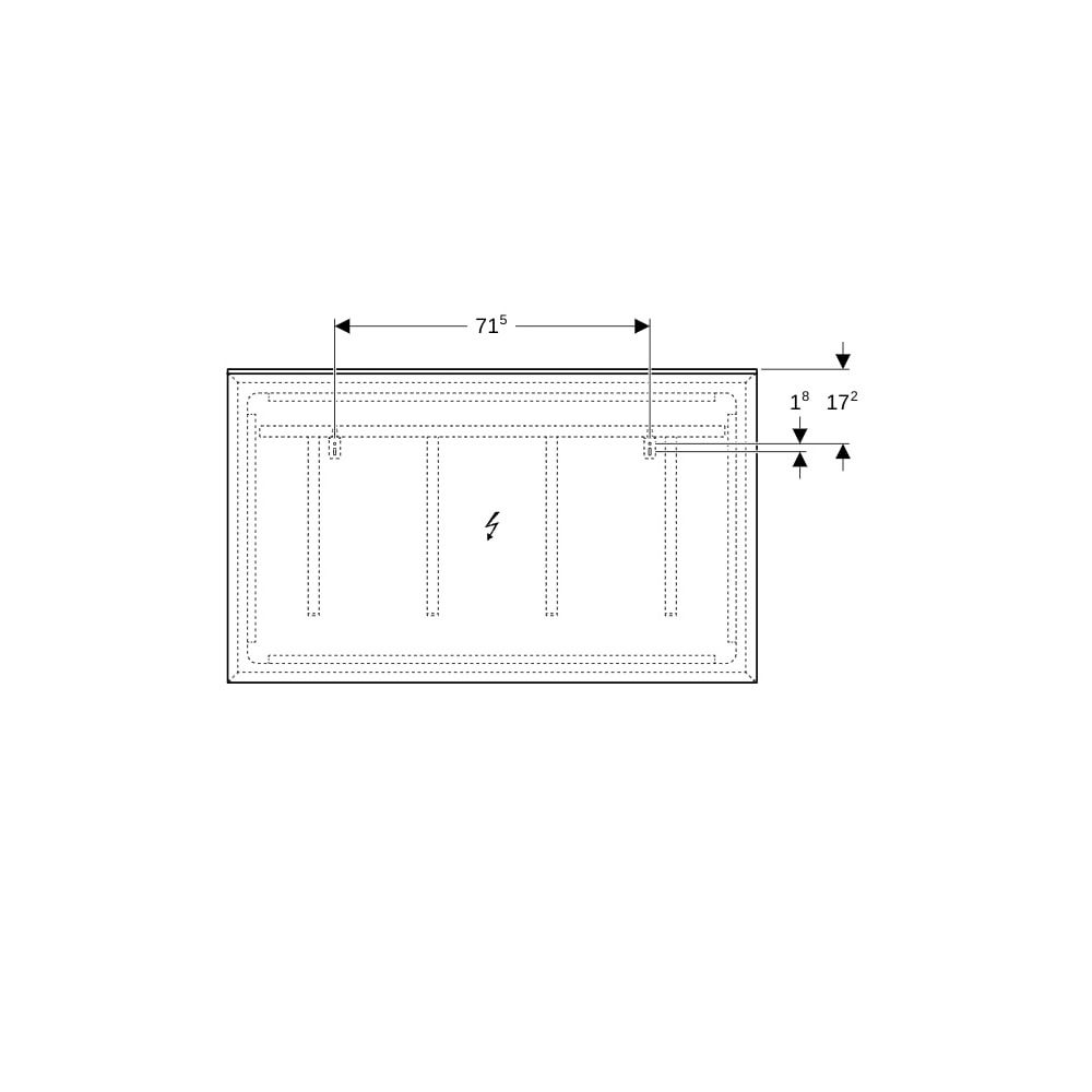 Geberit Xeno2 Lichtspiegel mit direkter, indirekter Beleuchtung, Breite 120cm, Höhe ... GEBERIT-500519001 4025416608141 (Abb. 8)